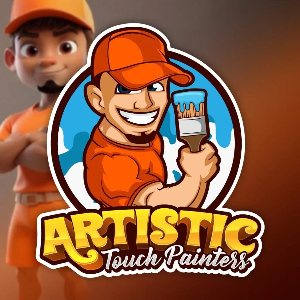 Artistic Touch Painting cartoon logo design