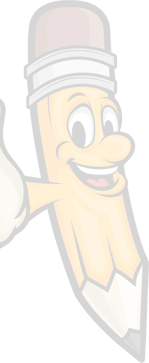 Cartoon LogoX Waving Pencil Mascot