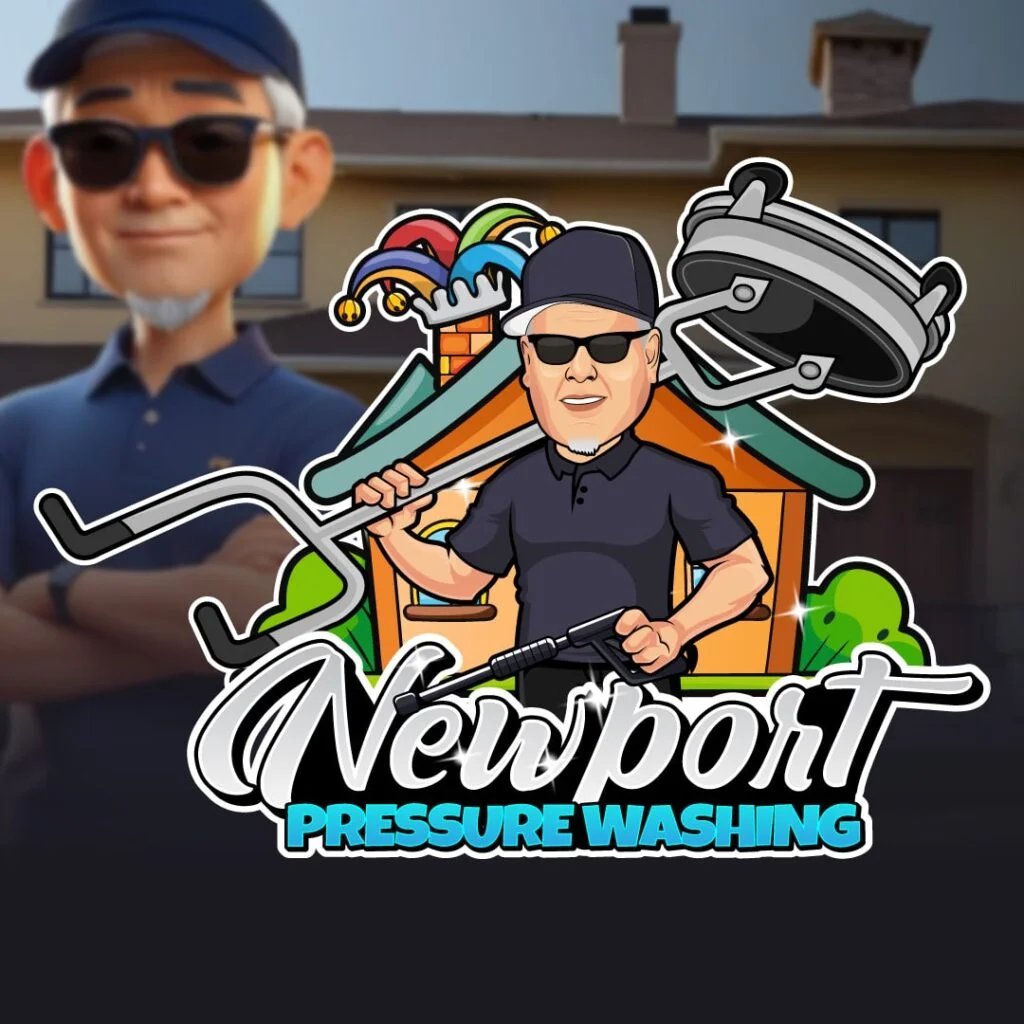 Cartoon Cleaning Services Logo